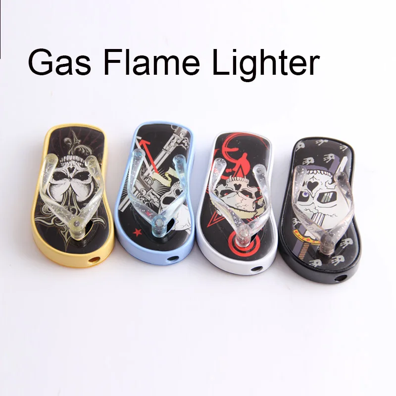 Новая креативная зажигалка Моделирование черепа шлепанцев огнеупорные газовые