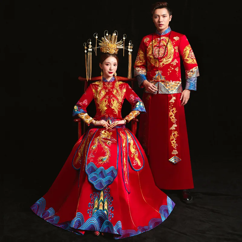 Китайская традиционная одежда для невесты платье свадьбы в стиле pratensis женское с