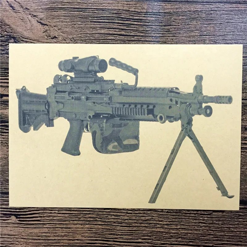 Оберточная бумага в винтажном стиле "Калашников AK-47" wall art плакат фотографии домашний декор для ванных комнат, баров, кафе FI-219 - Цвет: 009