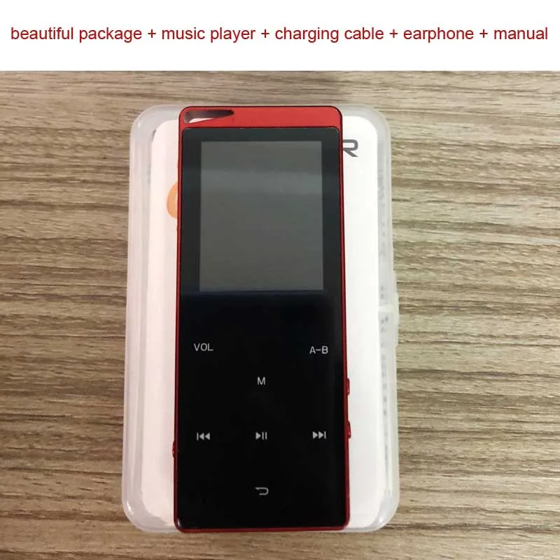 Модный музыкальный плеер с Bluetooth 16 Гб MP3 плеер тонкий сенсорный ключ HD студенческий mp3 плеер без потерь 32 ГБ Мини рекордер подарки - Цвет: Красный
