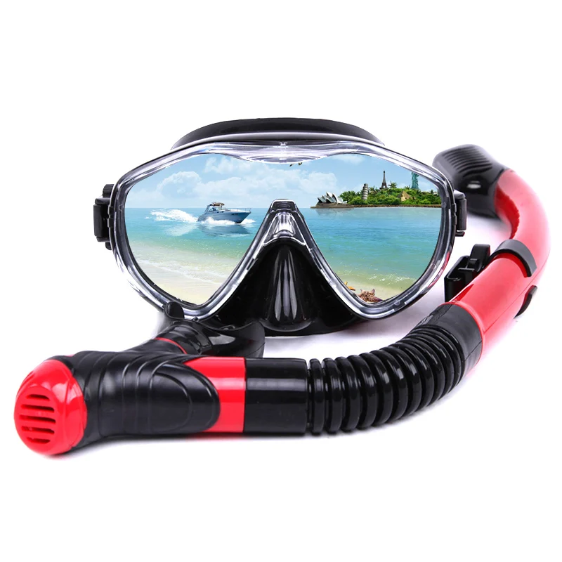 

Swimming Goggles Wide View Anti-fog with Dry Breath Snorkel for Diving Summer ED-shipping