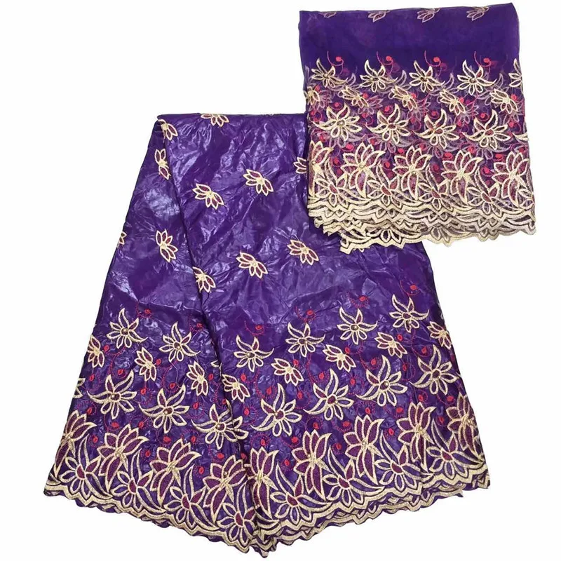 Новейшая африканская зеленая вышитая жаккардовая кружевная ткань Bazin богатая из