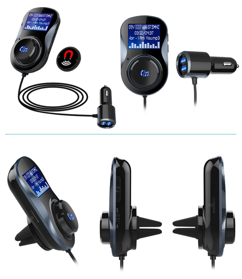 Двойной USB 5V 3.4A быстрая зарядка автомобильное зарядное устройство Bluetooth MP3 плеер FM