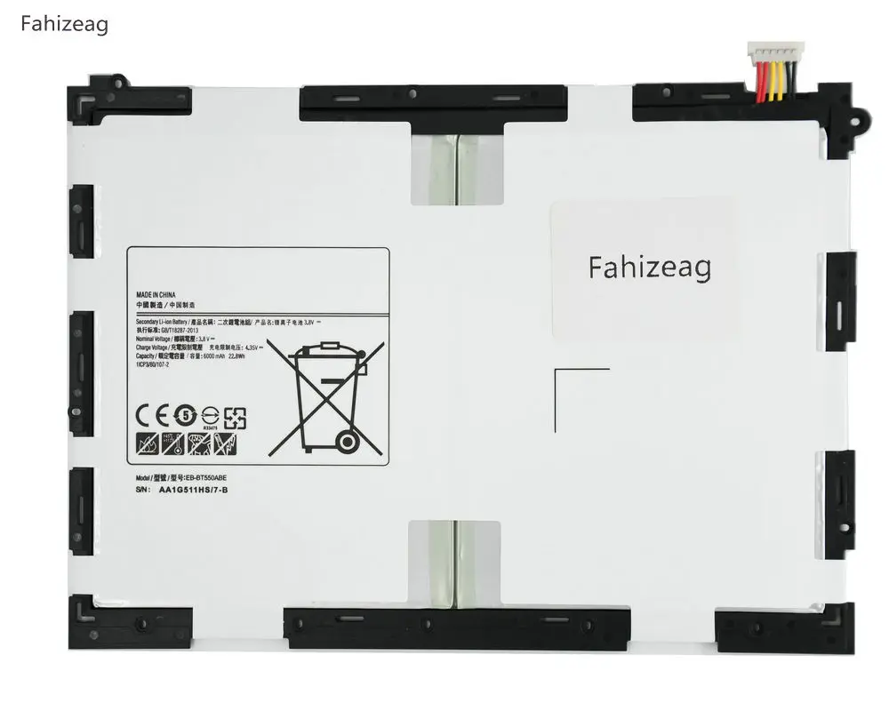 Fahizeag 1 шт. 6000 мАч EB BT550ABE запасная батарея для Samsung Galaxy Tab A 9 7 &quotSM T550 SM P550 P555C T555C T555