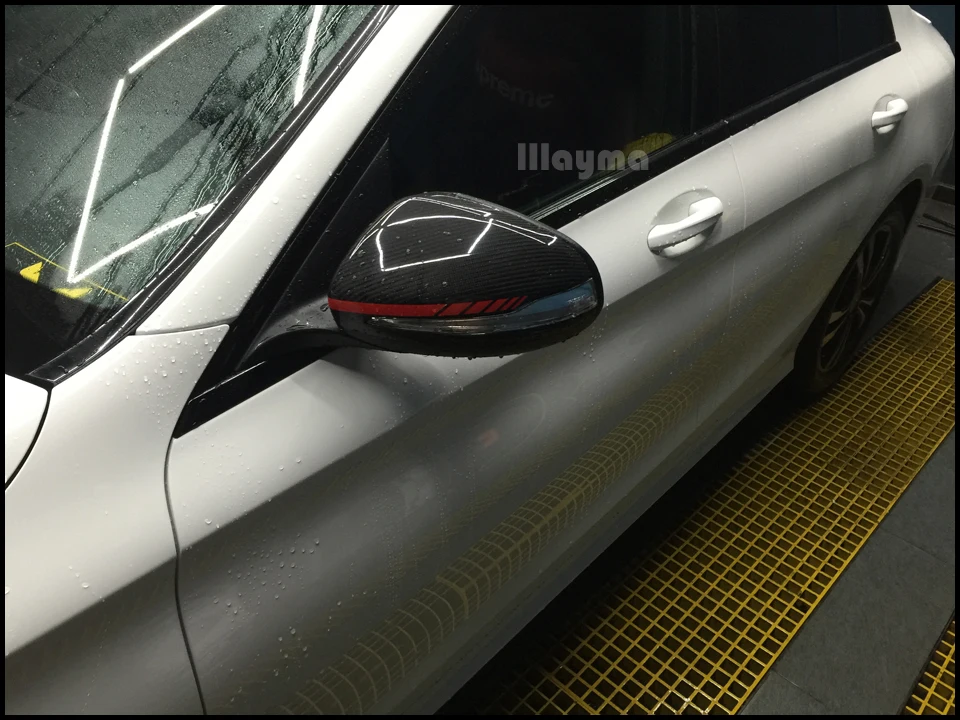 W205 AMG красная линия Стиль углеродного волокна Сменное Зеркало Обложка для Benz C класса C180 C200 C250- год LHD Автомобильное зеркало заднего вида cap