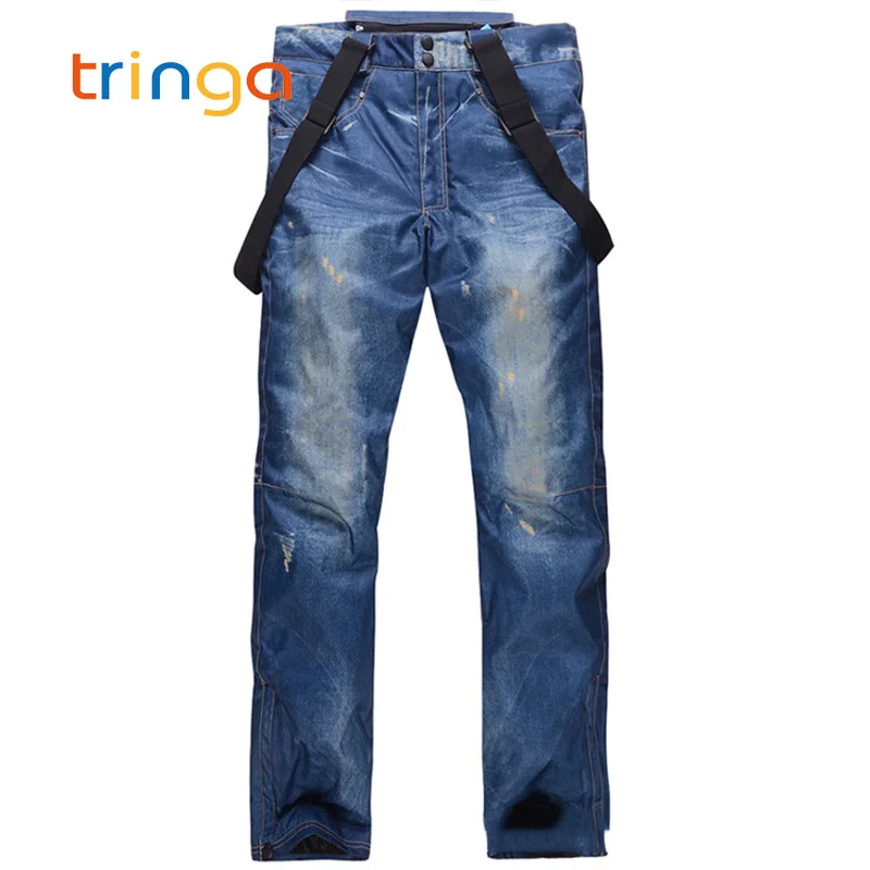 Лыжные брюки TRINGA, брюки для сноуборда, джинсовые подтяжки, лыжные мужские водонепроницаемые дышащие теплые лыжные и сноубордические брюки, женские 3XL