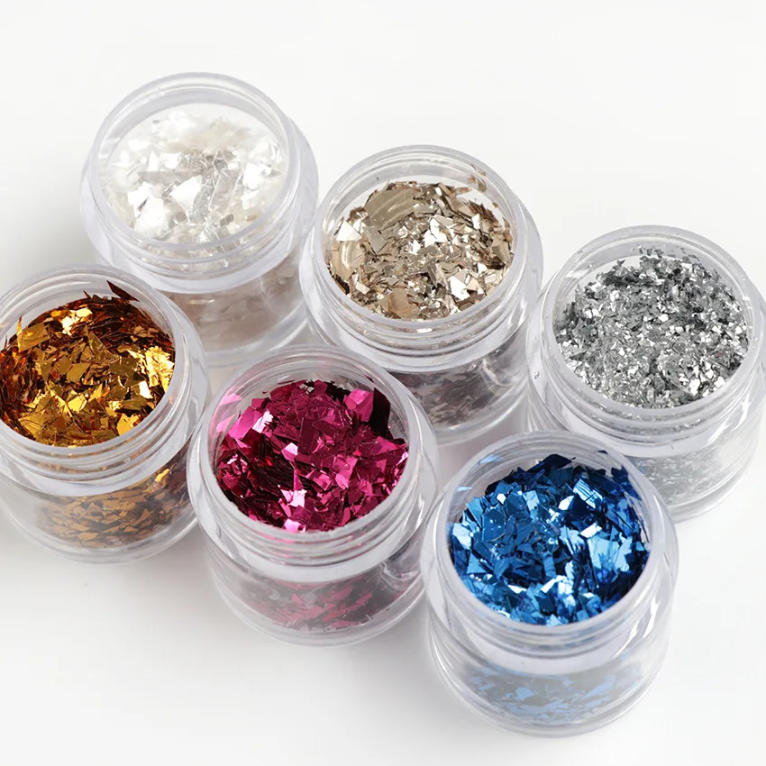 1 Box 10ML Nail Art Sequins Gold/Silver Irregular Candy Paper Manicure Glitter Sequin For UV Gel Decor -Assorted Color GF14 | Красота и