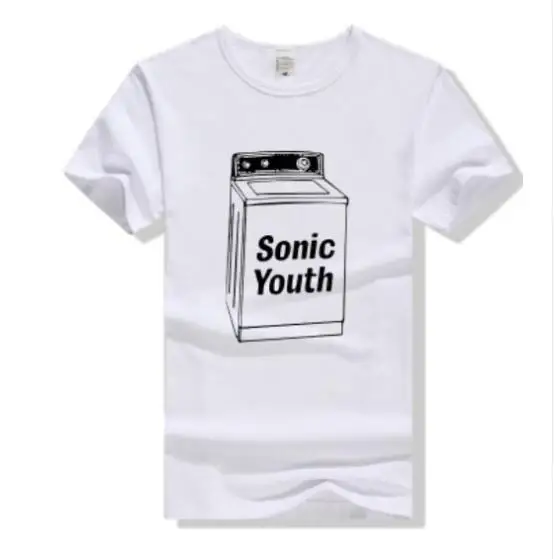 2019 Высокое качество 100% хлопок Круглый вырез Футболка Топ sonic youth стиральная