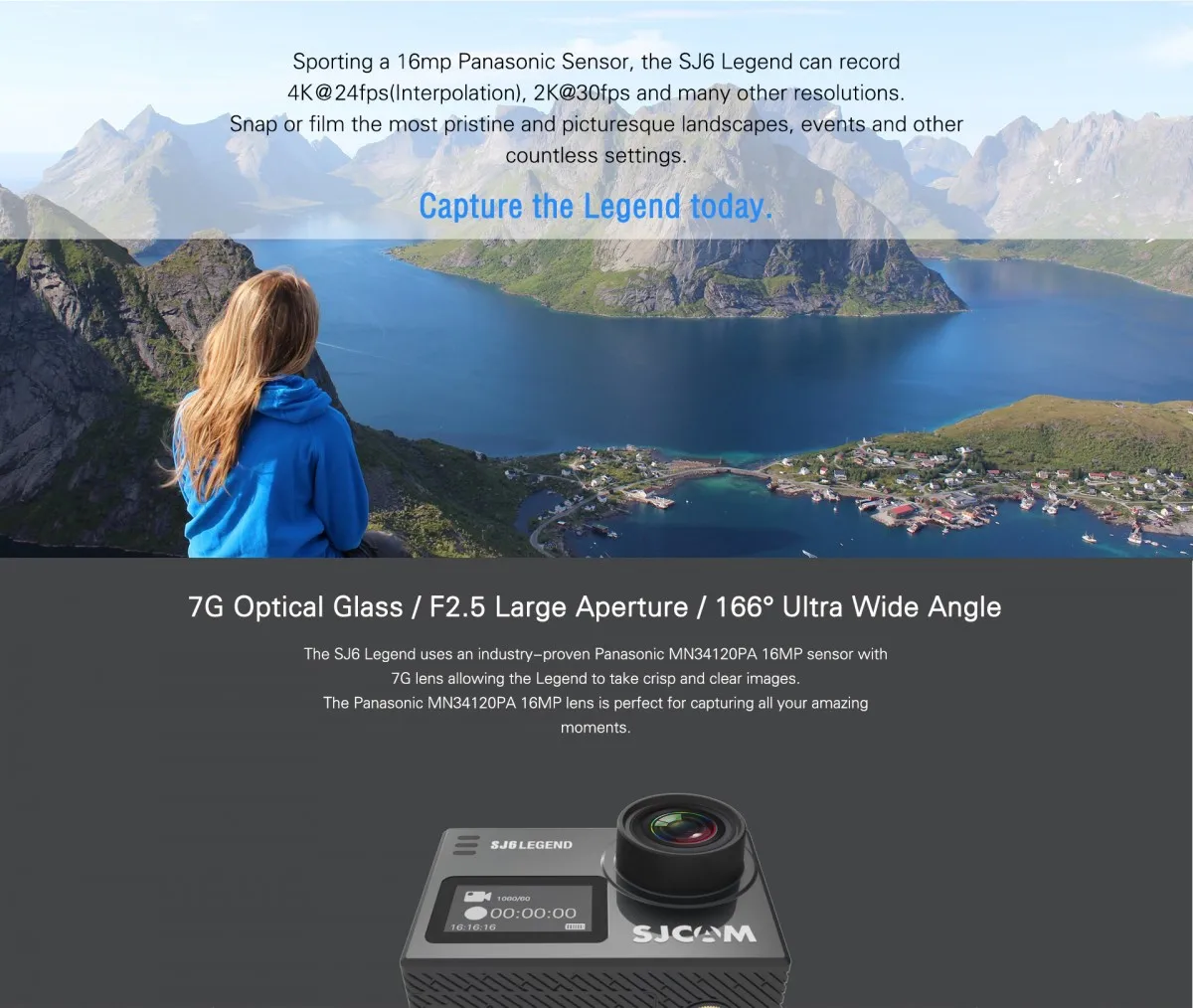 Оригинальная Водонепроницаемая Экшн-камера SJCAM SJ6 LEGEND 4K 24fps Ultra HD Notavek 96660 2,0 дюйма с сенсорным экраном и дистанционным управлением для спорта DV