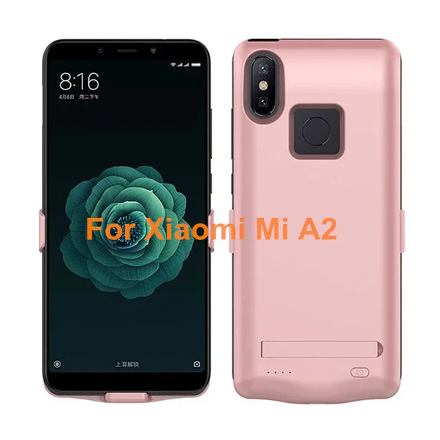 6800 мАч внешняя крышка банка питания для Xiaomi Mi 6X Портативный Задний зажим батарея зарядное устройство чехол для Xiaomi Mi A2 резервный аккумулятор чехол - Цвет: Pink For Mi A2