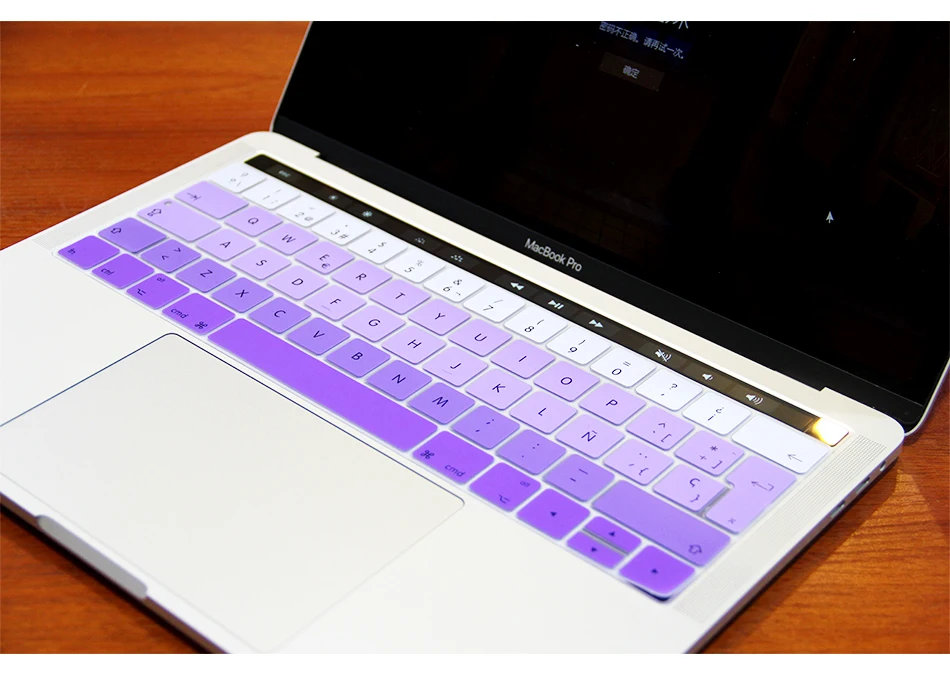 Новая клавиатура чехол для Apple MacBook Pro retina 13 1" с Touch ID и Touch Bar макет ЕС испанский градиент силиконовая кожа