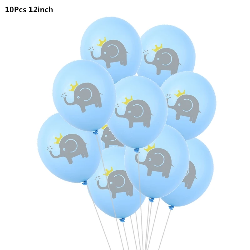 10pcs C 10 шт. 12 дюймов Мультяшные латексные шары Детские украшения для дня рождения голубой розовый слон детские воздушные шары для душа украшения - Цвет: 10pcs C
