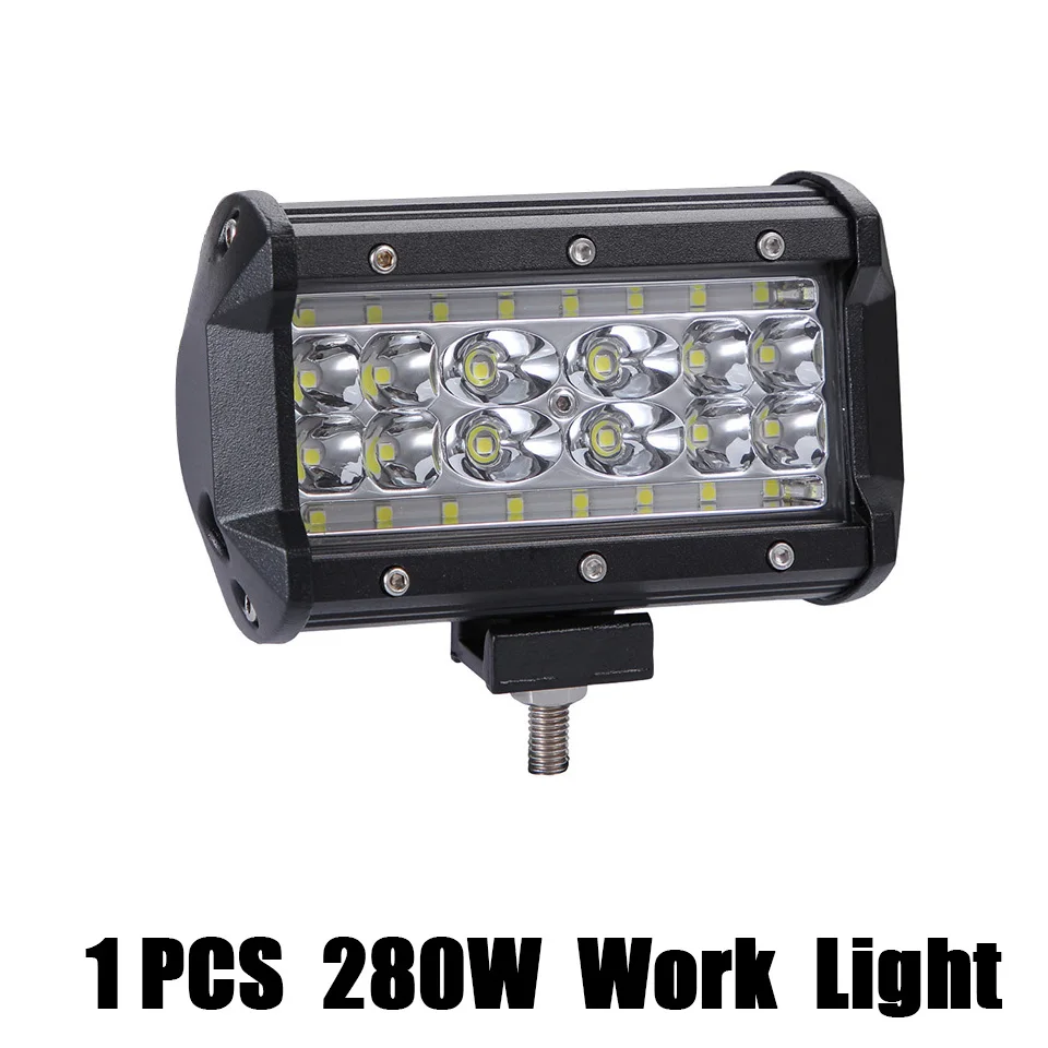 1pcs 280W Work Light Светодиодный рабочий светильник 4, 5, 7 дюймов, Светодиодный точечный светильник для внедорожников, автомобильный головной светильник, грузовик, трактор, лодка, прицеп, 4x4, внедорожник, ATV, светодиодный светильник для вождения - Цвет: 1pcs 280W Work Light