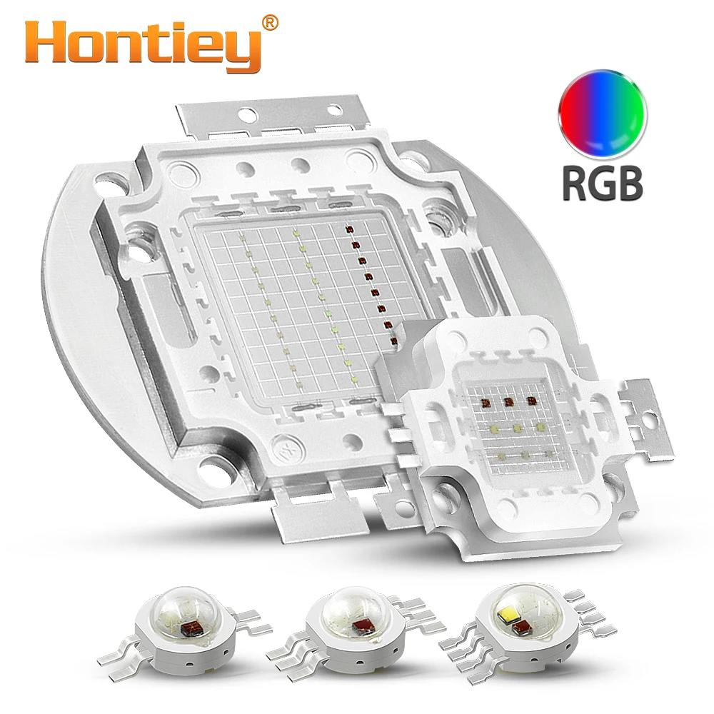 Hontiey RGB высокомощный светодиодный светильник, красный, зеленый, синий, 3, 10, 20, 50, 100 Вт