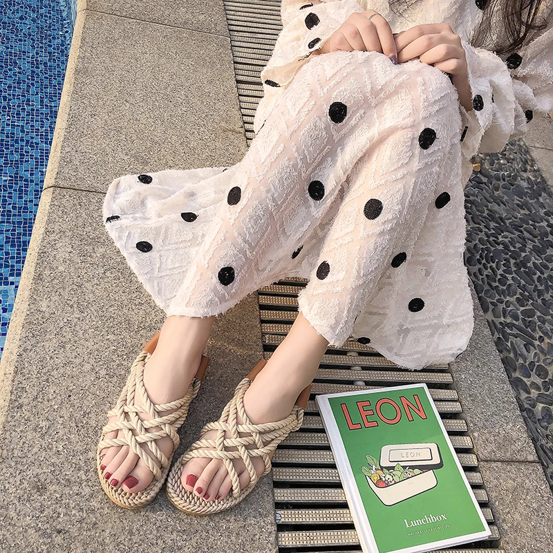 Новые женские сандалии с узкими лентами повседневная женская обувь пикантные