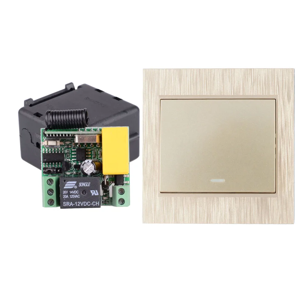 1 AC 220V 1CH 2CH 3CH 10A RF беспроводной дистанционный переключатель беспроводной светильник+ золотой беспроводной передатчик настенный пульт дистанционного управления - Цвет: 1