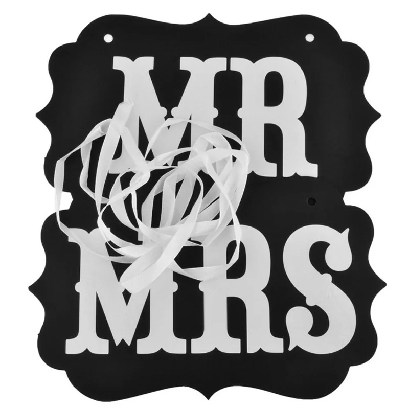 Творческий сделай сам деревянный MR Mrs свадебных доска и лента знак Свадебная