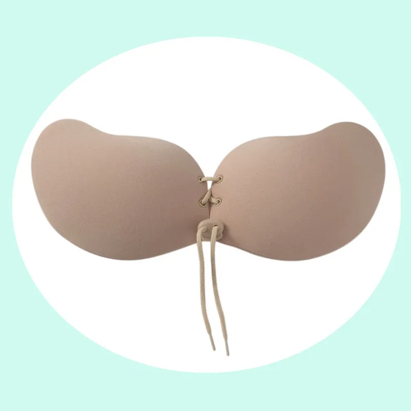 Beige Stylish Bar Swimsuit Chest Pad Sexy Strapless Instant Breast Lift Invisible Silicone Push Up Bra Bikini Breast Lift Silicone Pad - Цвет: Beige