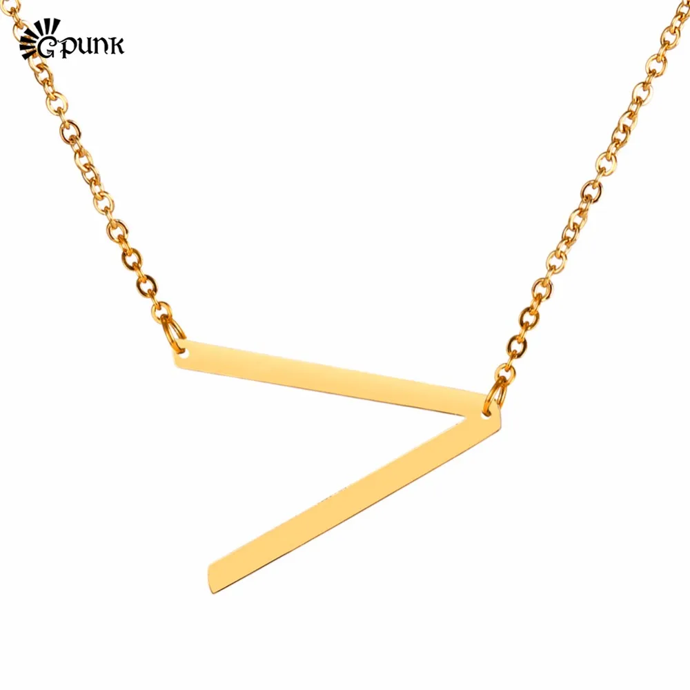 Ожерелье чокер с буквой V из нержавеющей стали женская короткая цепочка отличные