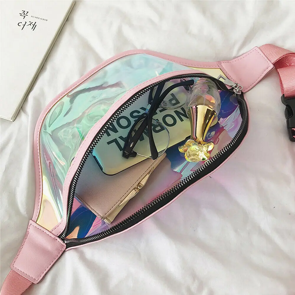 Сумка поясная женская Переливающаяся голографическая на молнии | Багаж и сумки