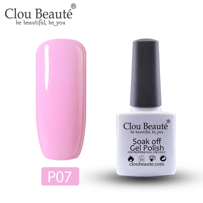 P07 Гель-лак для ногтей Clou Beaute телесного розового и красного цвета, 10 мл, 55 цветов, Полупостоянный УФ-лак, Гель-лак для ногтей, впитывающий Гель-лак для ногтей - Цвет: P07