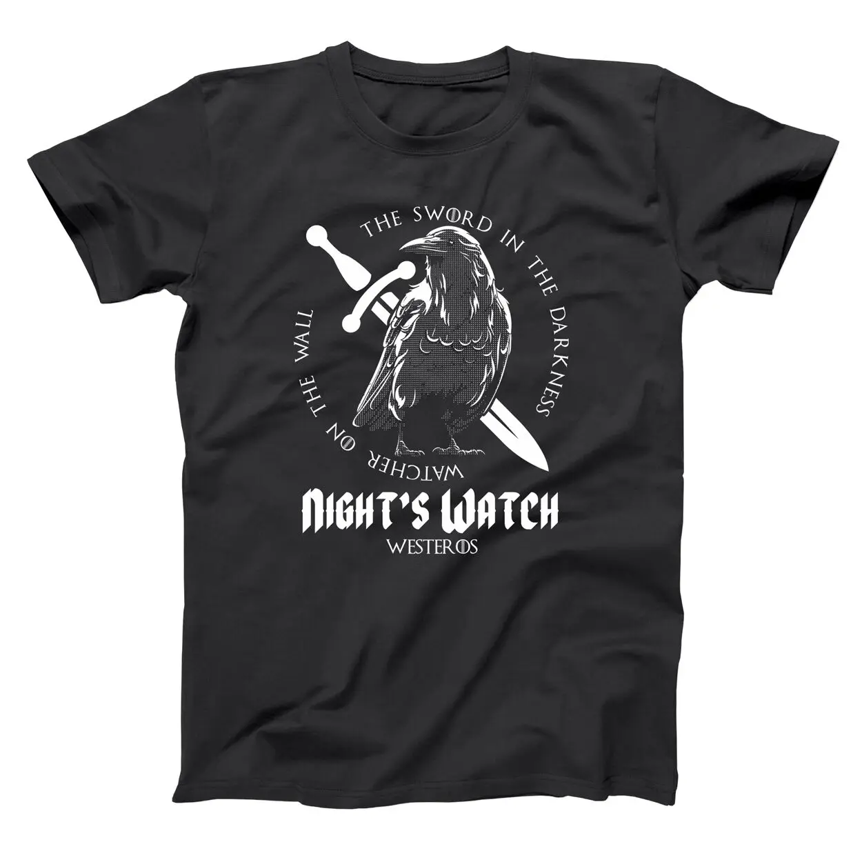 Часы The Nights Watch Crows Got Westeros North Wall Jon Snow Черная Мужская футболка|Мужские футболки| |
