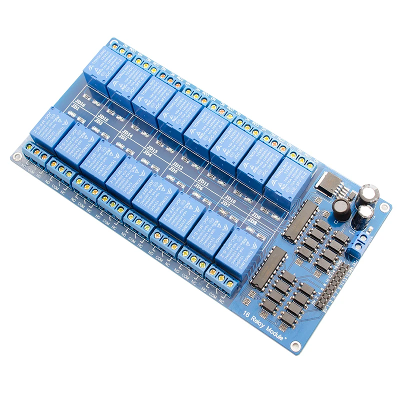 16 канальный 12V релейный модуль с защитой для оптронной пары LM2576 power|relay module|module