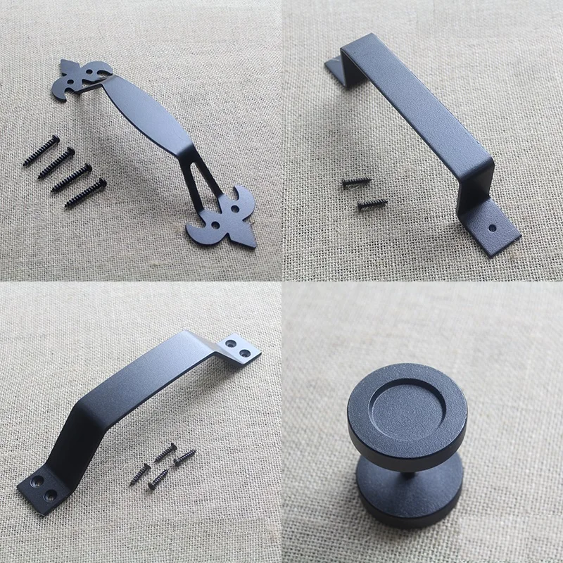 

1Piece Rustic Iron Black Barn Wooden Door Pull Handle Knob