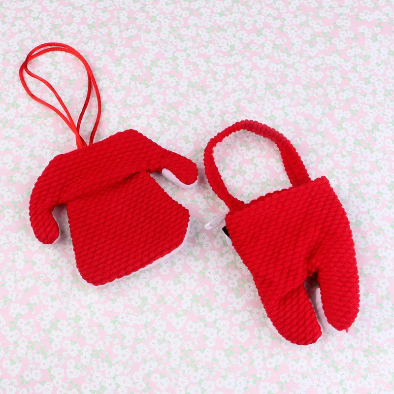 Рождественские Сумки для столовых приборов платья брюки наборы необычная тема