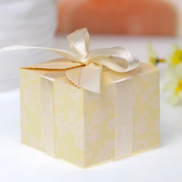 Простая коробка для подарков с лентой подарочные коробки бумажные шоколада 50