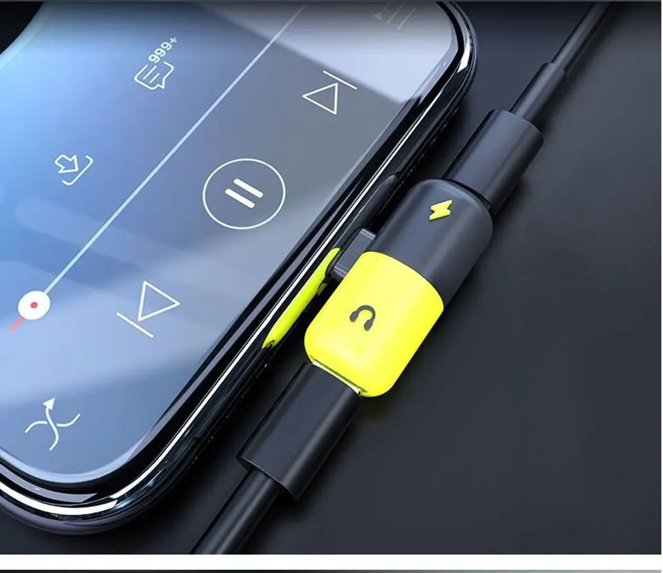 2 в 1 два порта адаптер для наушников Apple IPhone X XR XS Max 7 8 Plus зарядное устройство и