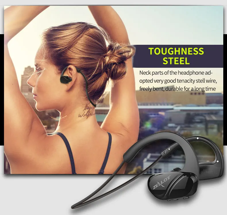 Zealot H6 Беспроводные спортивные наушники с защитой от пота, Bluetooth гарнитура, бас стерео наушники с микрофоном