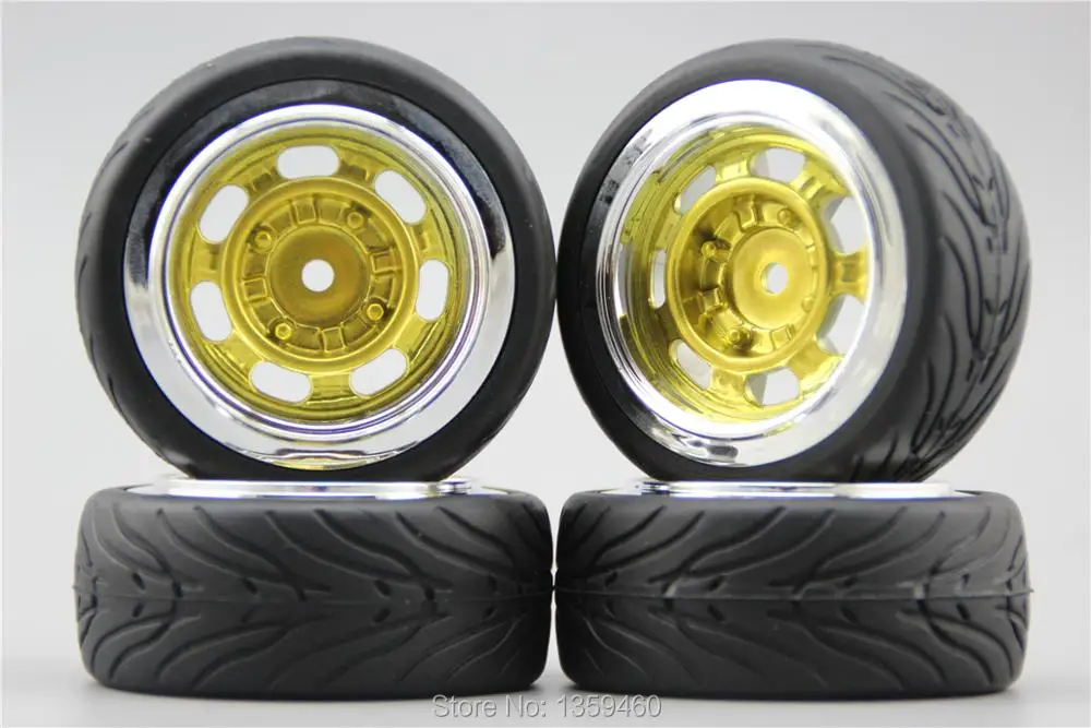 4 шт. RC 1/10 мягкая резина на дороге автомобильная шина обод колеса с шиной Classic2CG 6 мм