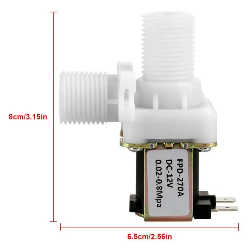 Новый DC12V DN15 G1/2 Пластик электромагнитный клапан нормально закрытый воды входной