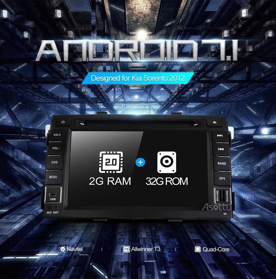 2 г+ 32 г Android 7.1 Quad Core Для KIA Sorento 2009 2010 2011 2012 dvd-плеер автомобиля gps-навигация головное устройство автомобиля радио видео плеер