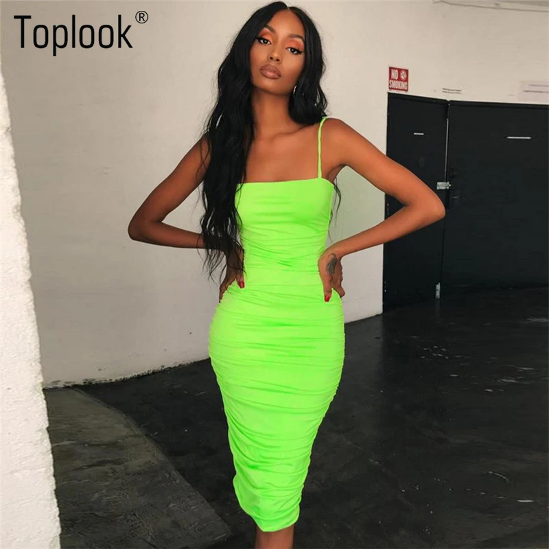 Женское платье на тонких бретельках topluk Осеннее/зимнее с высокой талией и