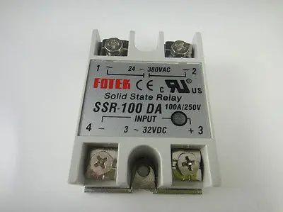 

Solid State Relay SSR-100DA 100A 3-32VDC/24-380VAC With Heat Sink