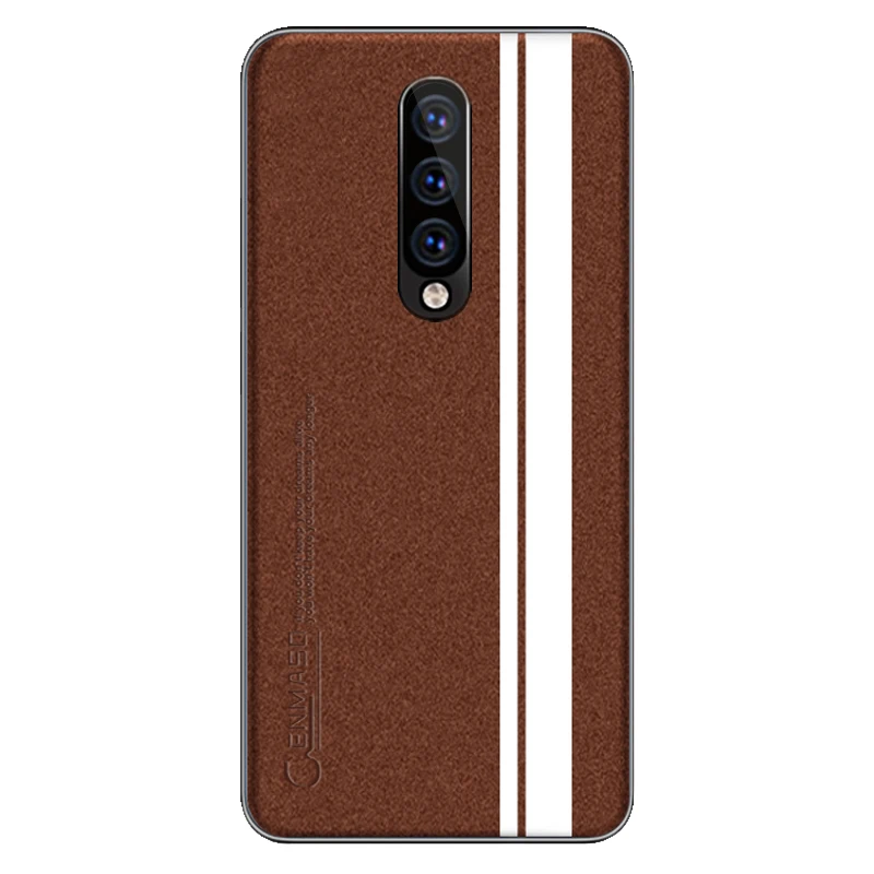 Brown Для Oneplus 7 Pro чехол Модный Роскошный кожаный мягкий защитный ультра тонкий противоударный чехол для Oneplus 7 Pro Чехол Funda - Цвет: Brown