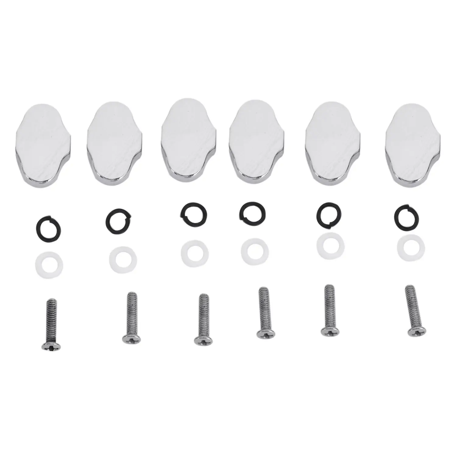 6 шт. Хромированные Металлические Гитарные тюнеры для ключей сменные кнопки