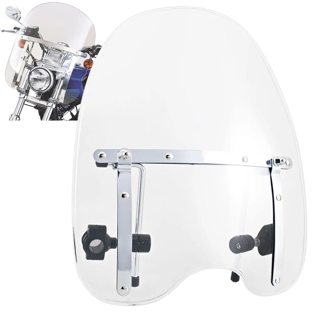 

Windshield Splitter Detachable Compact 19 in. Windscreen For 7/8" 1" Handlebar Harley Honda Yamaha Kawasaki Models