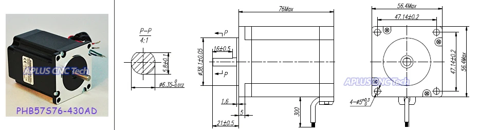NEMA 23 Шаговые двигатели(255oz-in/76 мм/3.0a)+ Шаговые двигатели Драйвер psr5042