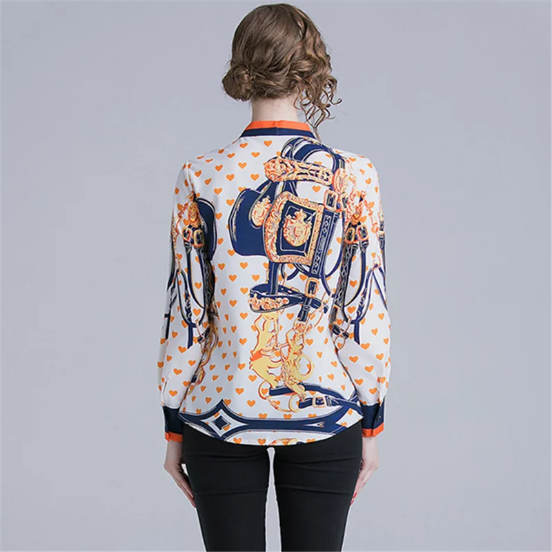 Женская шифоновая блузка с длинным рукавом модельная Повседневная рубашка