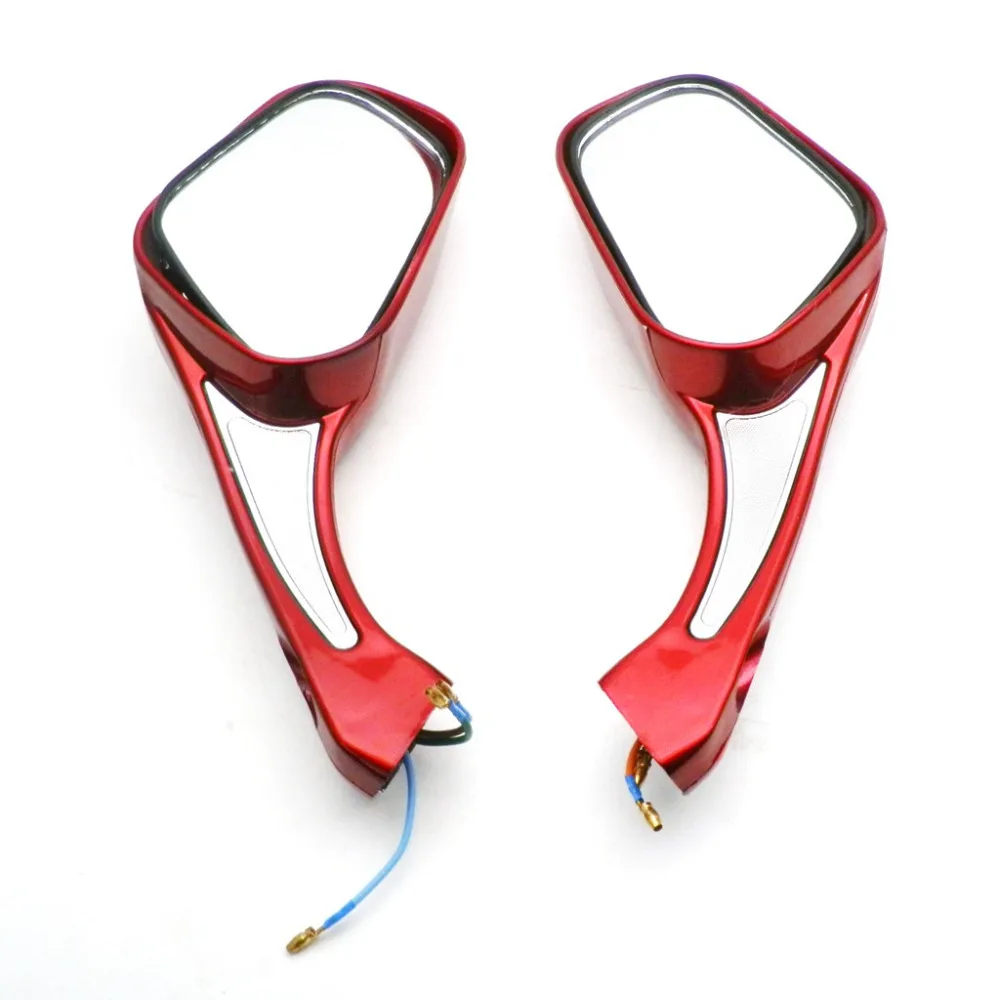 

Red 8mm Rearview Mirror For GY6 Moped Scooter 150cc Pair W/ Signal Marker