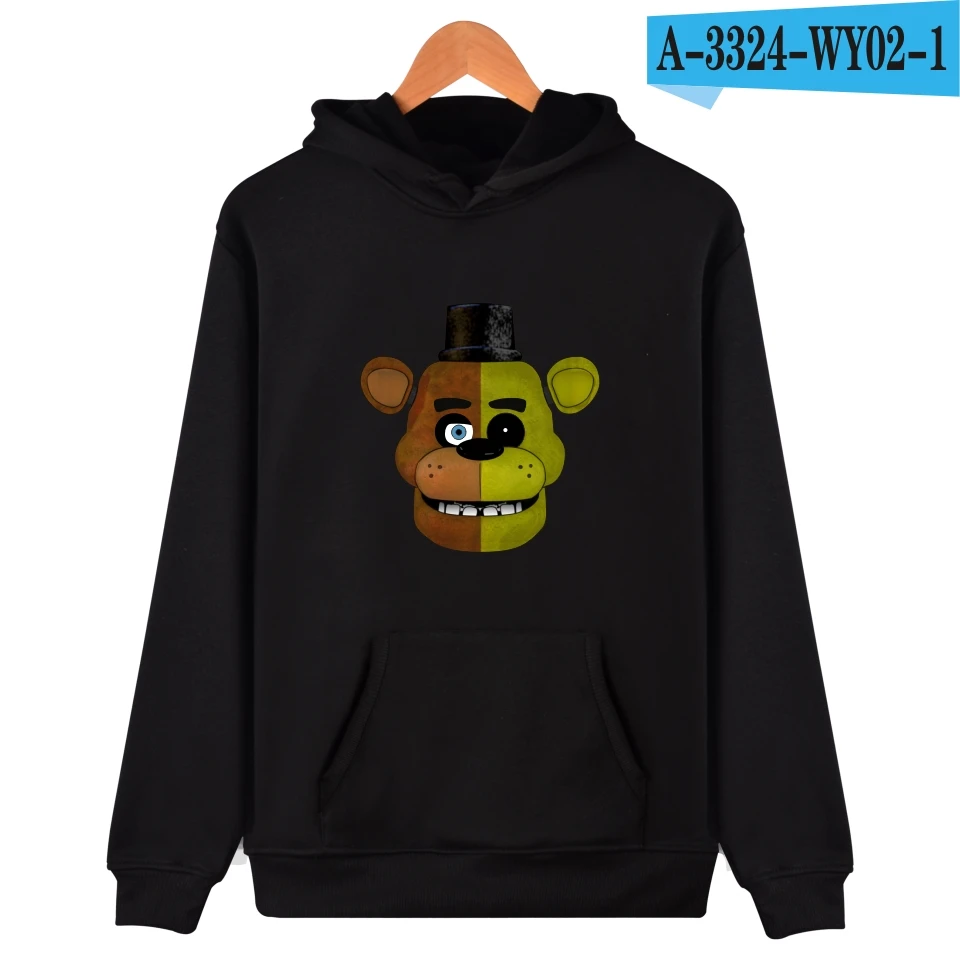 Fnaf толстовки и свитшоты Новинка года, толстовки с капюшоном для мальчиков five nights at, верхняя одежда Фредди, мужские толстовки, пальто Топы с рисунками FNAF - Цвет: black