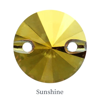 Sunshine Блестящие плоские золотые пуговицы солнце пришить стразы для одежды стекло кристалл риволи Стразы для шитья платье Craf - Цвет: Sunshine