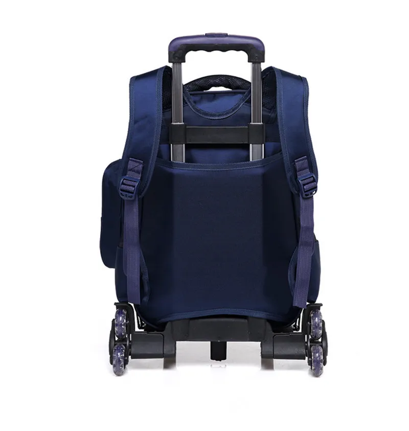 Дети 6 колеса съемные Рюкзак тележка на колесиках детская школьная сумка