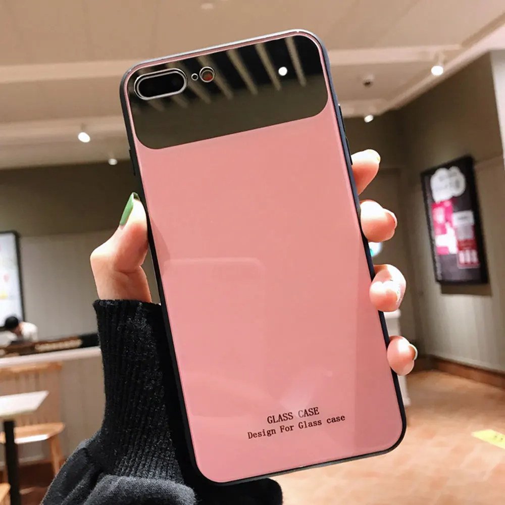 KISSCASE зеркальный чехол для iPhone XR7 8 X XS MAX модные чехлы телефонов закаленное стекло 7