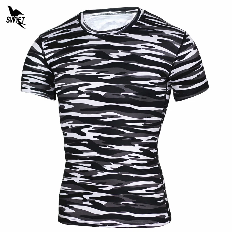 Компрессионные рубашки для бега Мужская быстросохнущая Спортивная футболка с