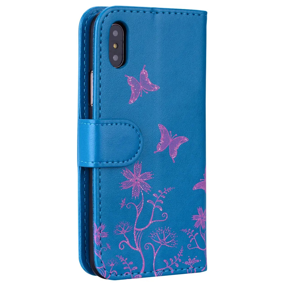 Кожаные чехлы с бабочкой для Apple iPhone 11 Pro Max 5 5S SE 6 6S 7 8 Plus XR X XS Max откидные чехлы с подставкой DP06F