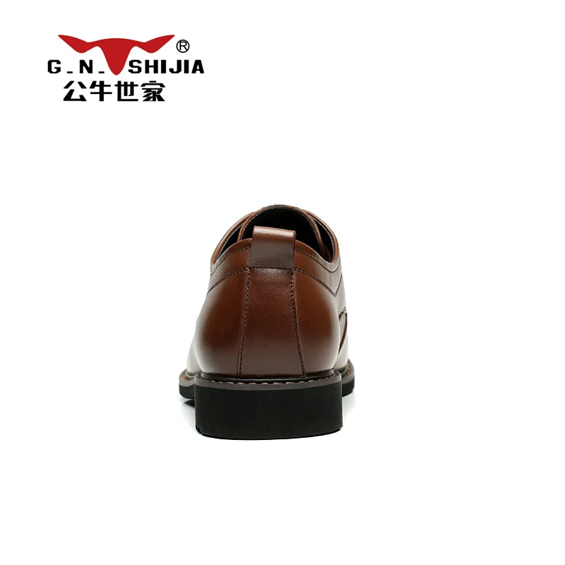 Г. Н.. ШИ ЦЗЯ Высокое Качество Браун Полное Зерно Кожа Верхних Резиновая Подошва